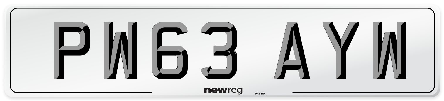 PW63 AYW Number Plate from New Reg